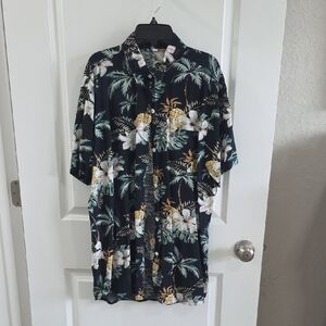 Men's Tropical Floral Casual Button Down Shirt